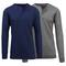 Men's Long Sleeve Waffle-Knit Thermal Henley Shirt 2 Pack